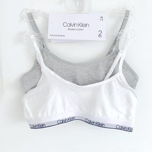 NWT Calvin Klein 2-Pack Modern Cotton Pull Over Bralettes